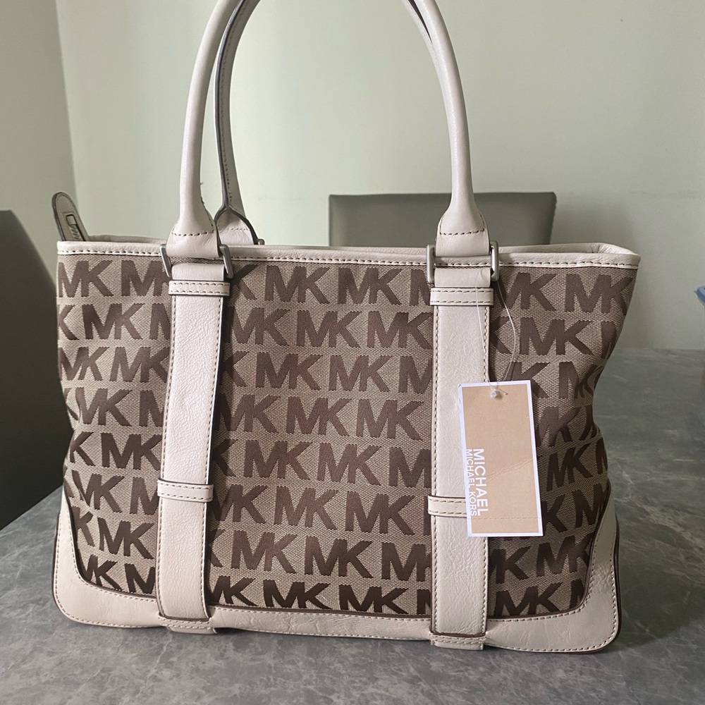 Nwt Michael Kors Brown and Cream Tote Bag